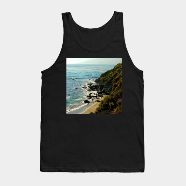 Big Sur California Pacific Coast View of ocean beach and mountains Tank Top by Star58